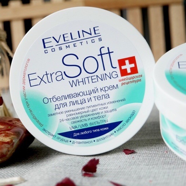 Kem Dưỡng Trắng Da Mặt Và Toàn Thân Eveline Extra Soft Whitening 200ml