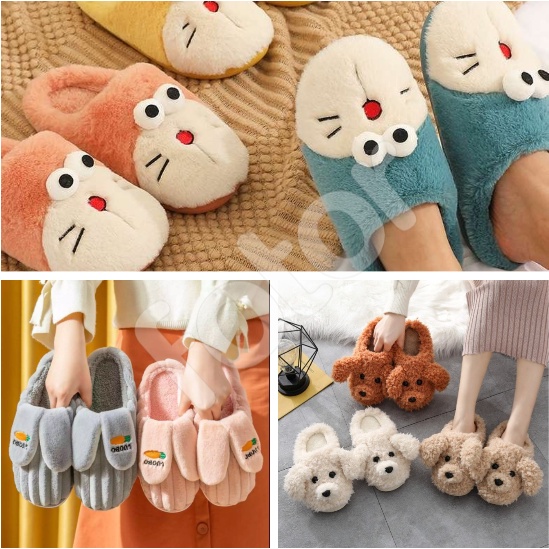 [FREESHIP] DÉP LÔNG ĐI TRONG NHÀ HÌNH CHÓ CON, SỌC TAI THỎ, DORAEMON