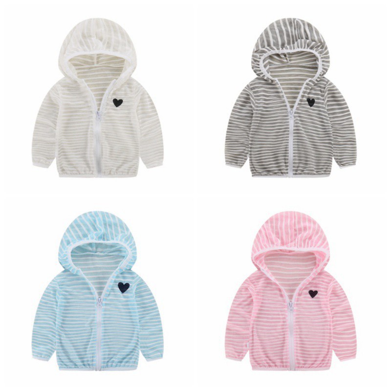 Áo hoodie có dây kéo chống tia UV cho bé