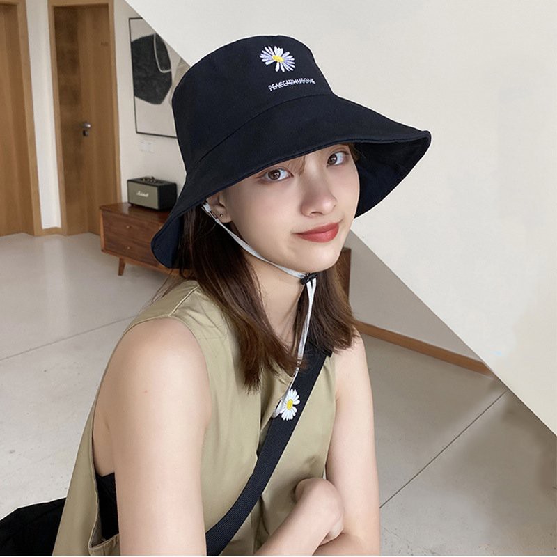 Nón Bucket ❤️Freeship❤️ Mũ vành tròn 2 mặt hoạ tiết Peacee Hoa Cúc phong cách Ulzzang form unisex cho nam và nữ - B2