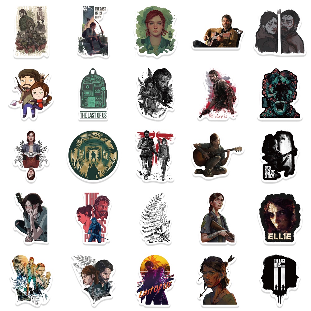 Bộ 50 Miếng Dán Hình Nhân Vật Game The Last of Us Chống Thấm Nước Trang Trí Vali / Điện Thoại / Ván Trượt