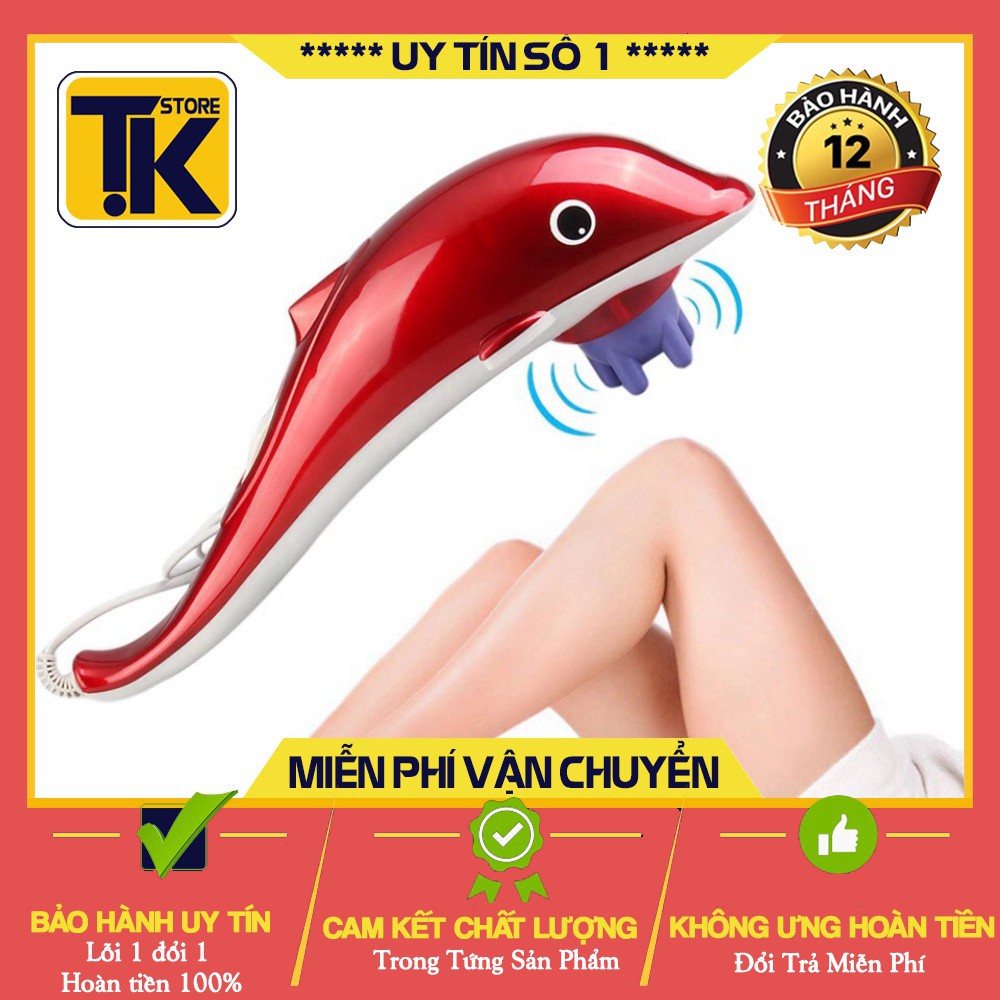 [Hàng Loại 1] Máy Massage Cầm Tay Cá Heo 3 Đầu RF-889 - Bảo Hành 12 Tháng