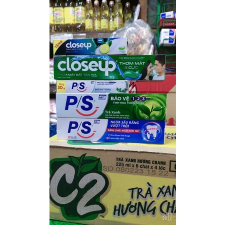 Kem đánh răng p/s 180g, p/s trà xanh tặng kèm, close-up 180g