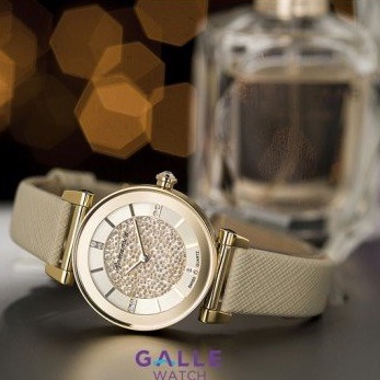 Đồng hồ Romanson Watch RL6A29LGGD mặt nhỏ đính đá máy Thụy Sĩ kính chống xước dây da cao cấp chính hãng