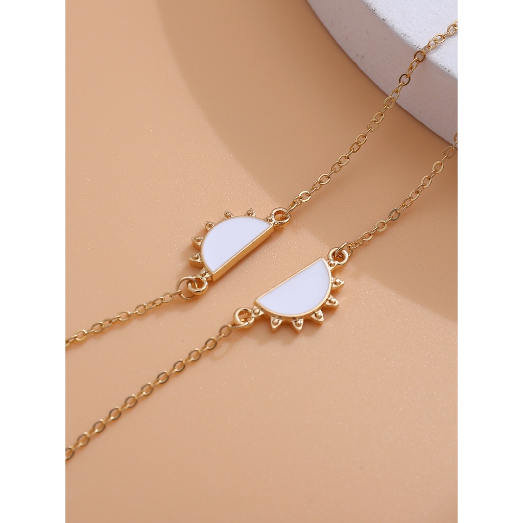 1 Cặp Vòng Tay Dây Thừng Mặt Hình Mặt Trời Và Bướm Có Thể Điều Chỉnh Thời Trang Cho Cặp Đôi