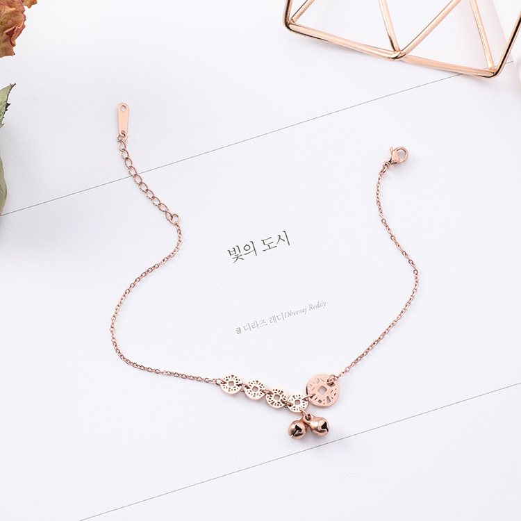 XiaoboACC Lắc Chân Bằng Thép Titan Đính Chuông Xinh Xắn Theo Phong Cách Hàn Quốc | BigBuy360 - bigbuy360.vn