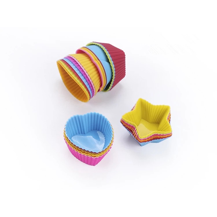 Cốc làm bánh pudding bằng silicone hình tròn/ngôi sao/tròn độc đáo