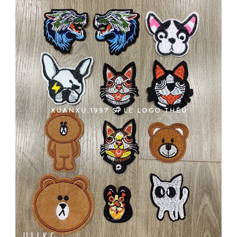 Sticker . Logo Thêu Gấu Chó .🤣