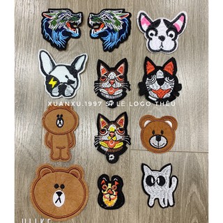 Sticker . Logo Thêu Gấu Chó .🤣