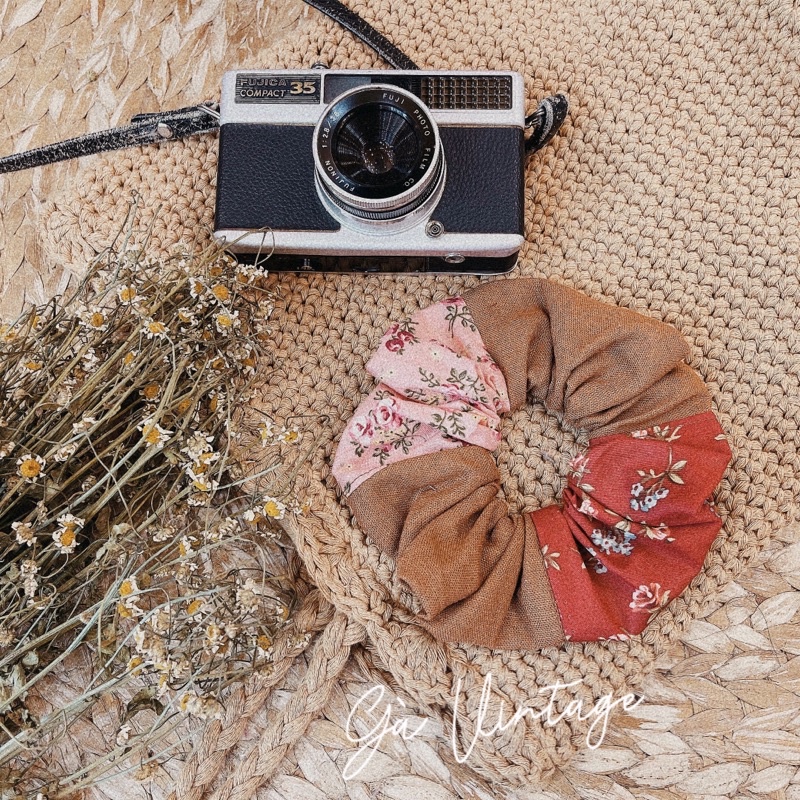 Cột tóc Gà Vintage ghép vải quilt