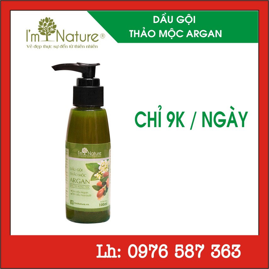 BỘ DẦU GỘI  VÀ DẦU XẢ THẢO MỘC ARGAN I'M NATURE 200ML {HÀNG CHÍNH HÃNG}