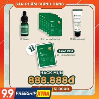 Combo trị mụn với Serum, Sữa rửa mặt và 6 Mask Caryophy + Tặng 1 Mask