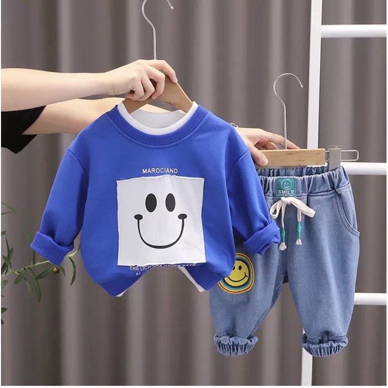 Bộ smile cho bé 10-18kg chất liệu áo da cá dày kết hợp quần bò siêu xịn, chất đẹp và không kích ứng da