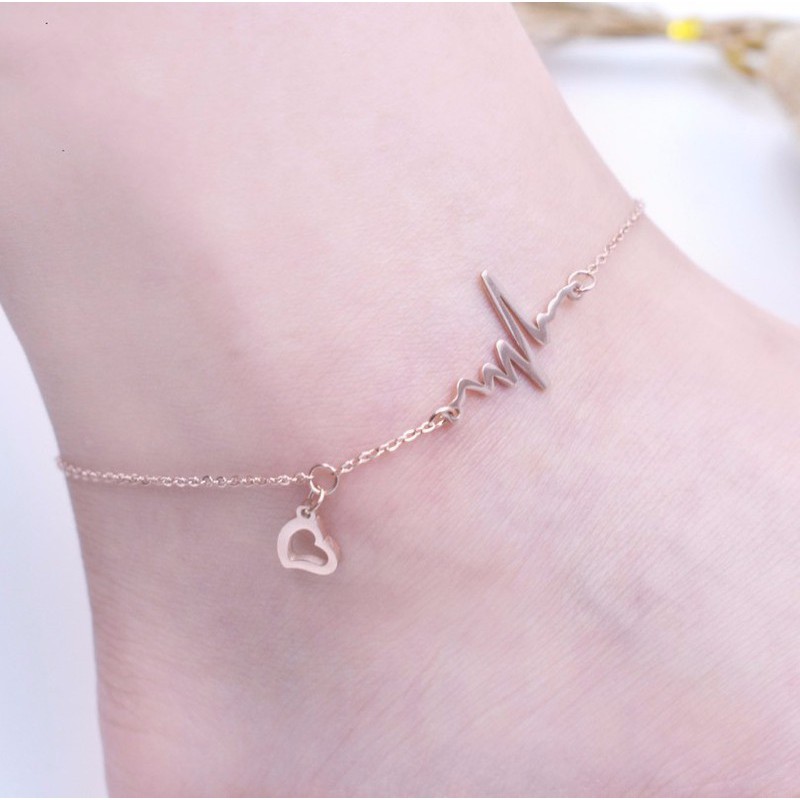 Lắc Chân Nhịp Tim Ti Tan Ko Đen Cao Cấp TT 0755