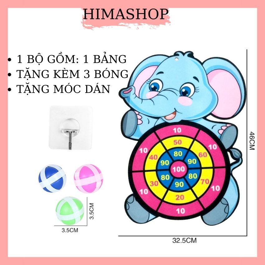 Đồ Chơi Trẻ Em Phi Tiêu Bóng Dính Cho Bé HIMASHOP H022 Tặng Kèm 3 Bóng Và 1 Móc Dán