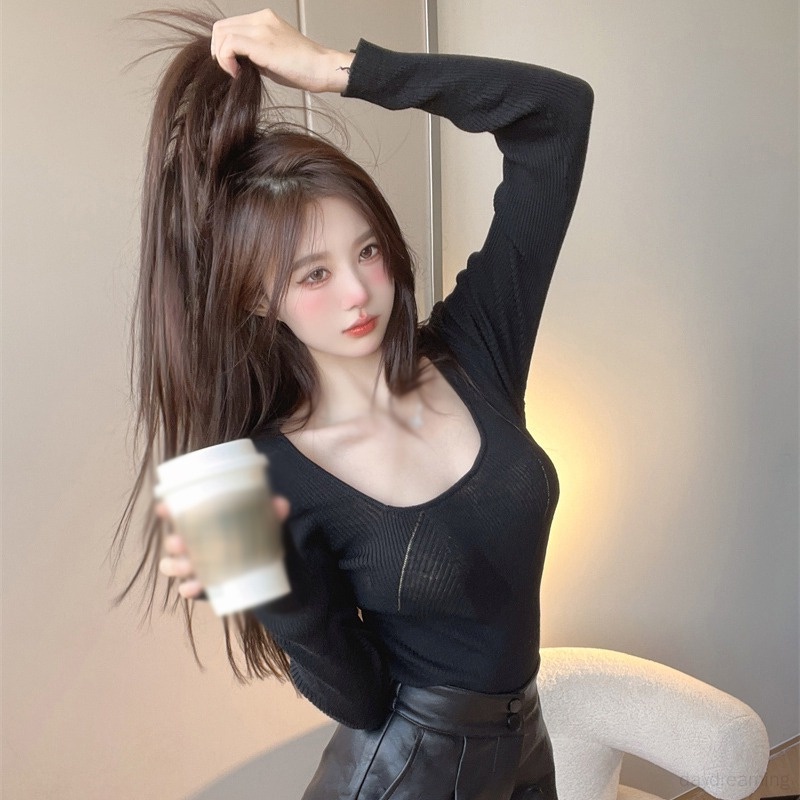 Áo Thun Nữ Dài Tay Cổ Tròn Thời Trang Hàn