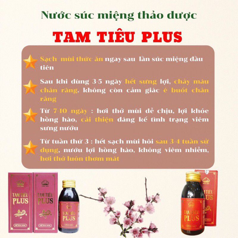 [Đậm Đặc] Nước Xúc Miệng Thảo Dược ❤️ Tam Tiêu Plus Thơm Miệng,Khử Mùi,An Toàn Hiệu Quả Cao Dung Tích 140ml(chính hãng)