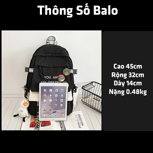 Balo Đi Học Thời Trang Nam Nữ Đựng Máy Tính Laptop Đồ Dùng Học Sinh Sinh Viên Đi Học Làm Du Lịch Phượt Đẹp Giá Rẻ - HK02