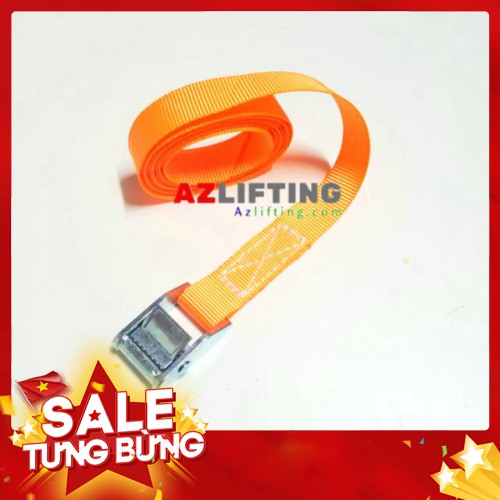 Dây chằng hàng khóa cam 500kg bản 25x2m cam