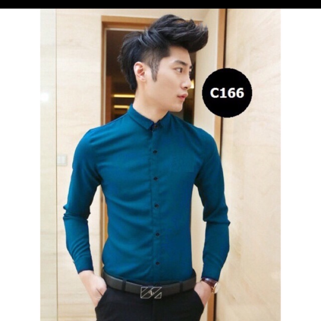 Áo sơ mi nam cổ đứng (big sale nhé 92k)