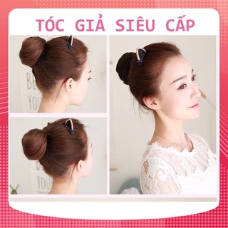 Tóc giả búi tròn/ búi củ tỏi dây rút cho nữ tiện dụng