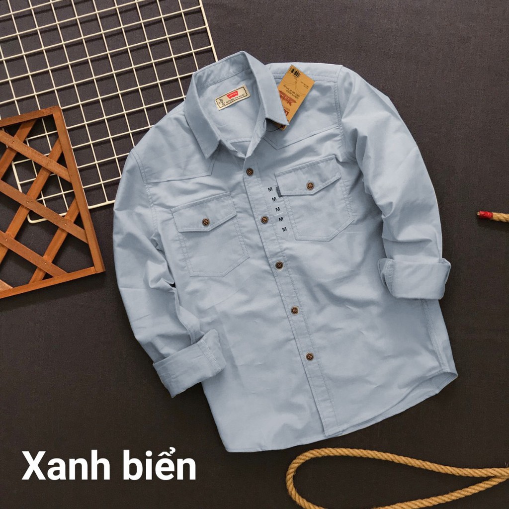 Áo sơ mi nam tay dài Lêvy cao cấp KENSTORE89 ATV007