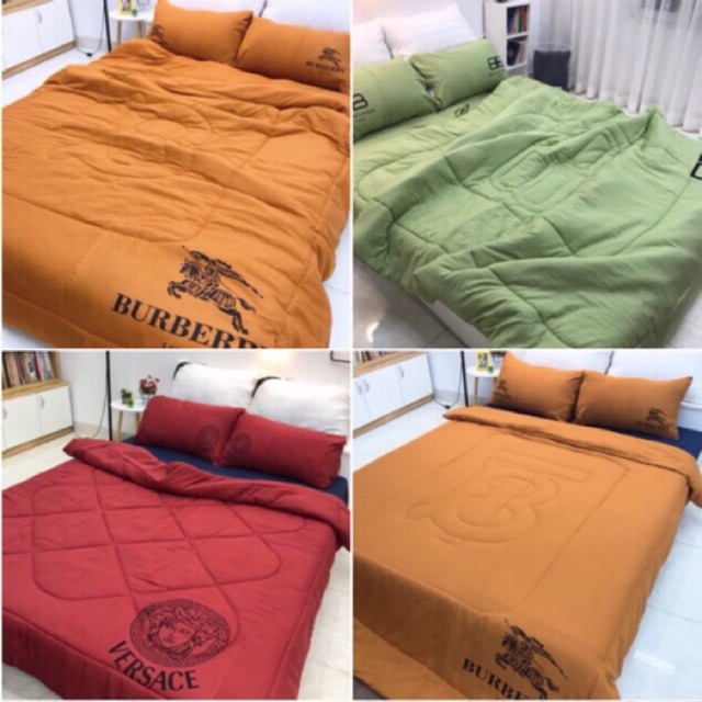 Bộ chăn hè ga gối Đũi mềm, mịn thêu thương hiệu. được chọn mẫu