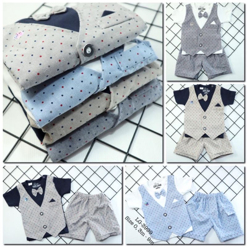 Áo Vest Tuxedo Cho Bé Trai 3-6 Tháng Tuổi