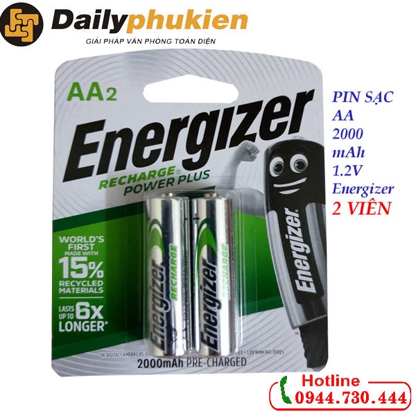 Pin sạc AA Energizer 2000 mAh vỉ 2 viên dailyphukien