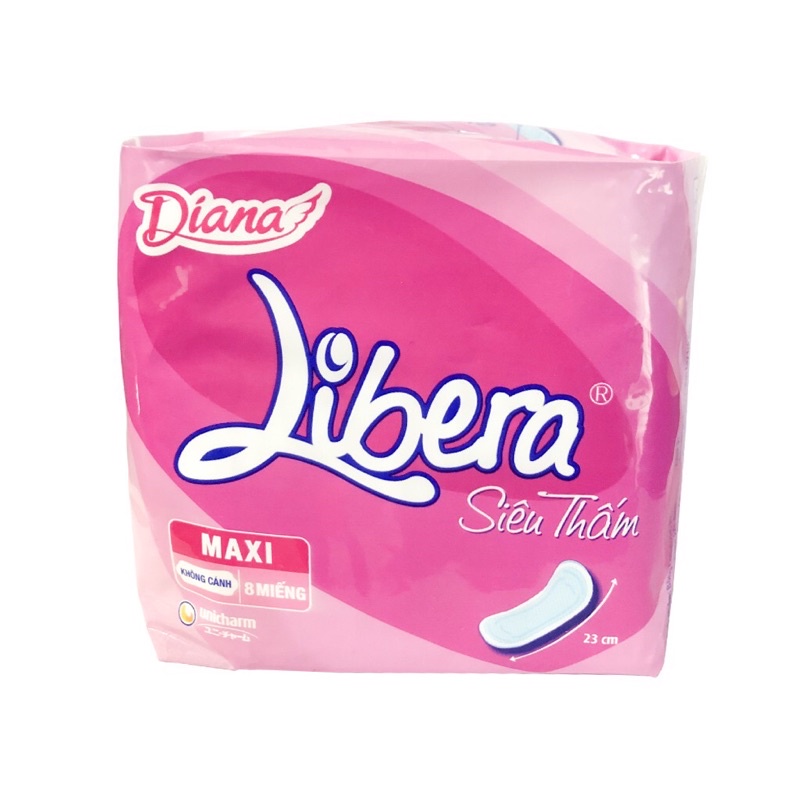 BVS Diana Libera Siêu thấm MAXI không cánh gói 8 miếng.