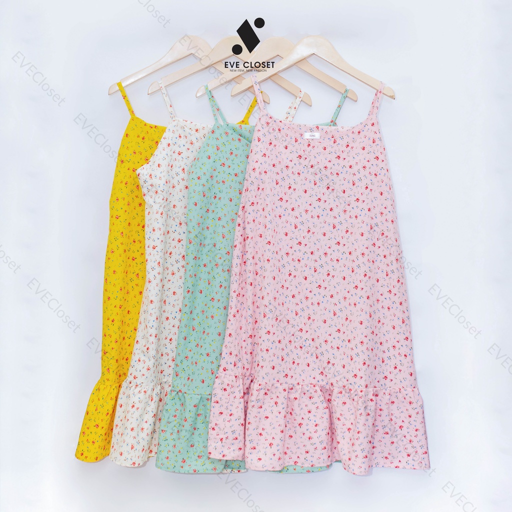 Váy 2 dây hoa nhí, Đầm ngủ chất lụa cao cấp – EveCloset