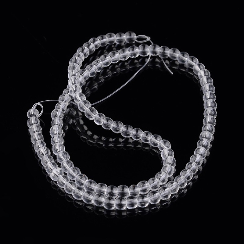 Chuỗi Hạt Thủy Tinh Tròn 1 Sợi Màu Đen/Đen/Chocolate 3mm/6mm/1mm