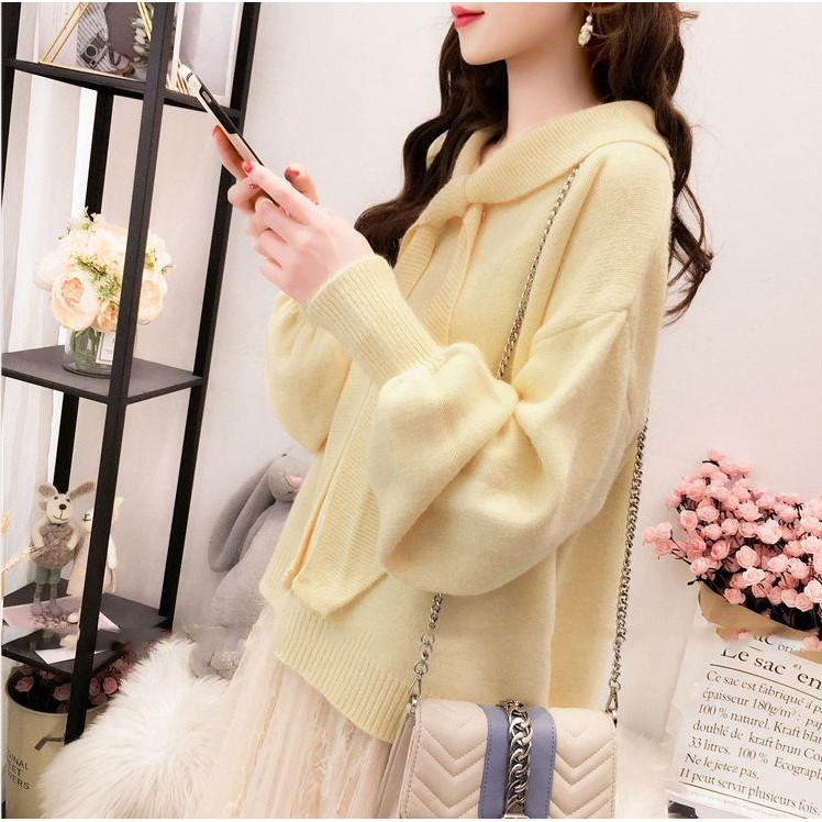 Áo Sweater Dáng Rộng Phối Ren Thời Trang Mùa Thu Hàn Quốc Dành Cho Nữ