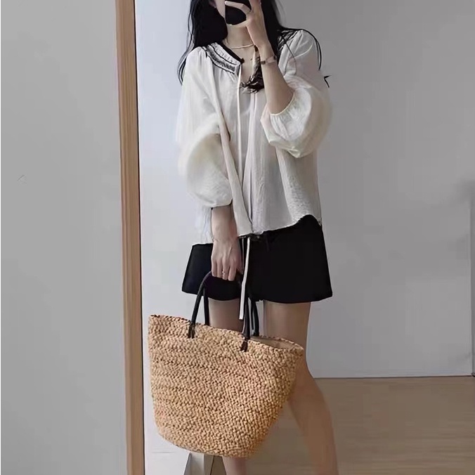 Áo BH cổ tròn dài tay phong cách Hàn Quốc cổ điển dành cho nữ