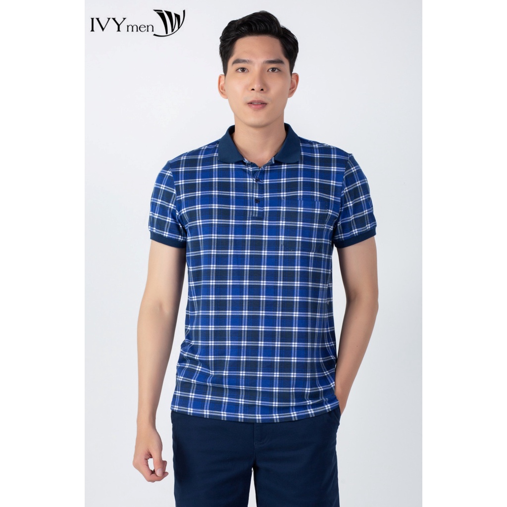 Áo polo nam vải kẻ IVY moda MS 57E3006