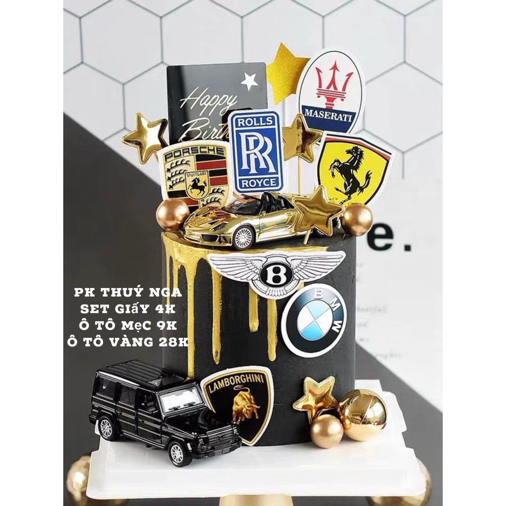 Xe Porsche nhựa trang trí bánh kem