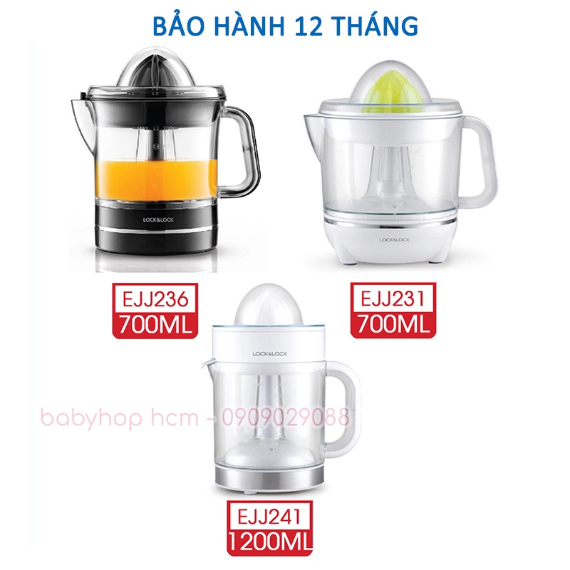 Máy Vắt Cam Lock&amp;Lock EJJ241 (1.2L) và EJJ231 EJJ236BLK (700ml) Công Suất 40W