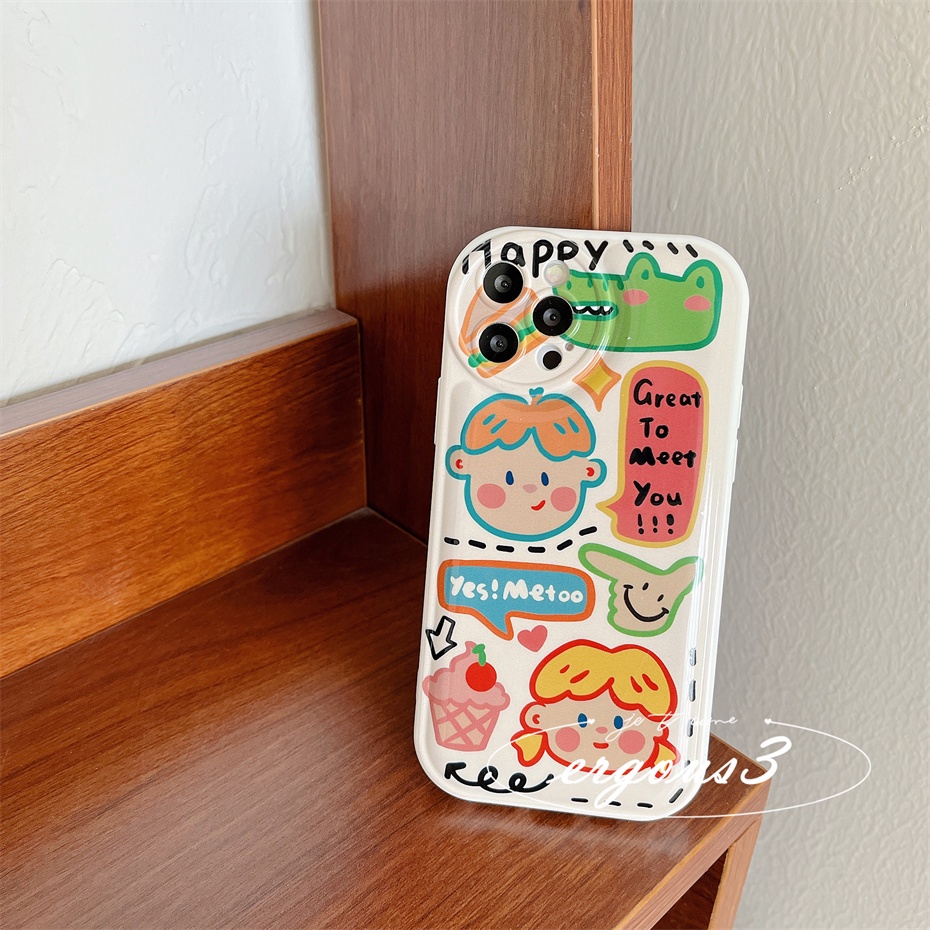 Ốp Điện Thoại Mềm Họa Tiết Hoạt Hình Graffiti Cho iPhone 14 13 12 11 Pro Max SE2020 X XR Xs Max 7 8 Plus
