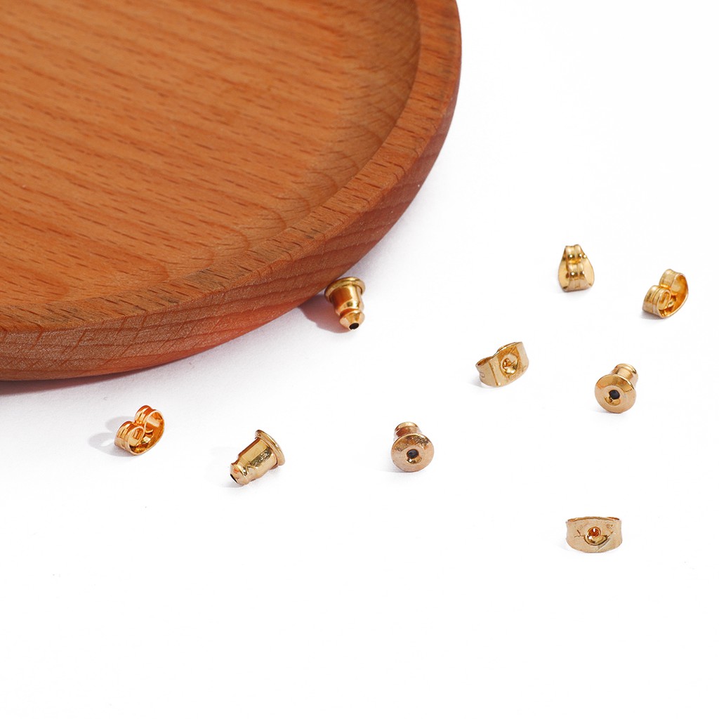 Set 50 chuôi gắn khuyên tai Beadia mạ vàng 18K hình viên đạn/bướm tùy chọn
