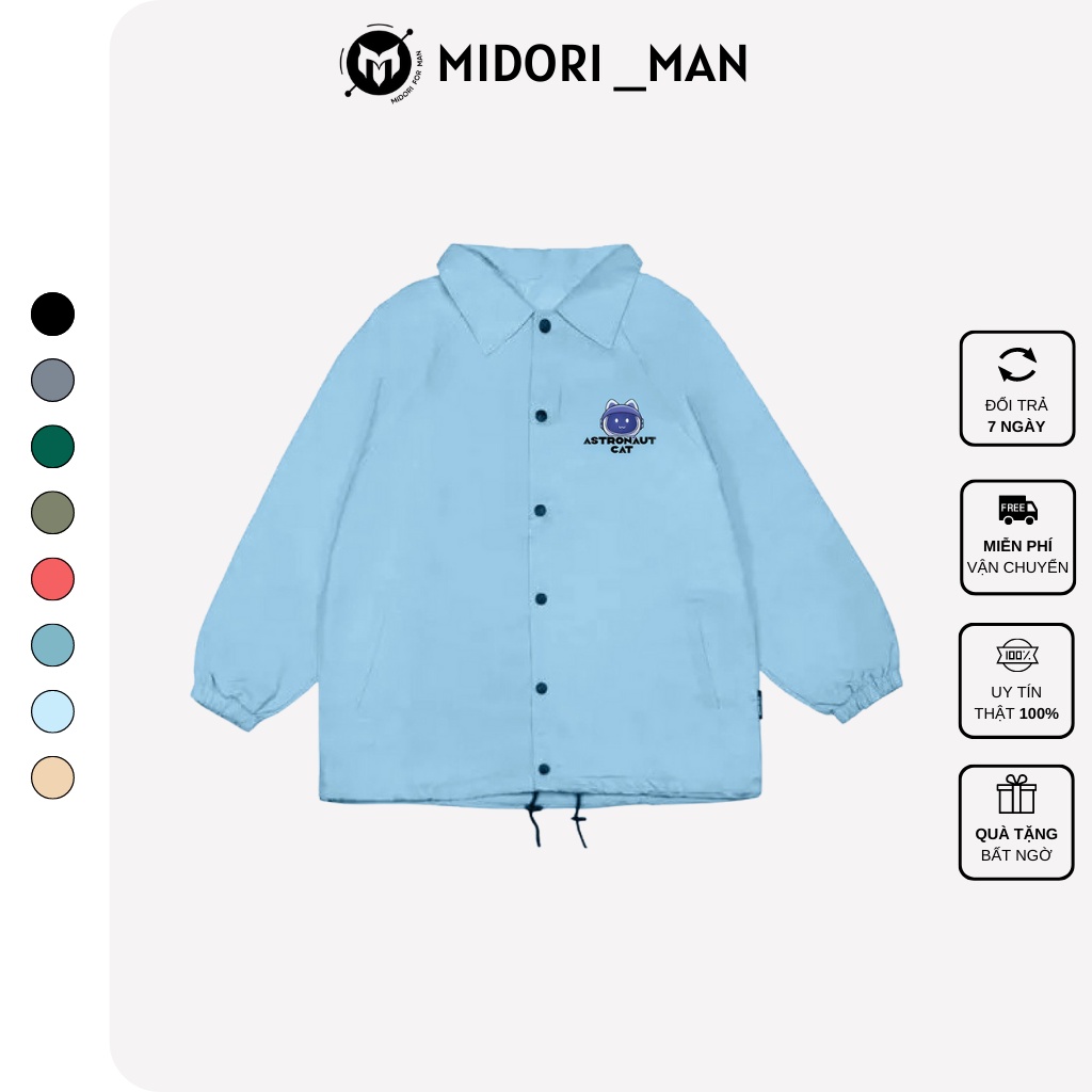 Áo khoác dù form rộng nam nữ đi học chống nắng đẹp bomber hoodie sweater local brand Chính Hãng Midori for Man