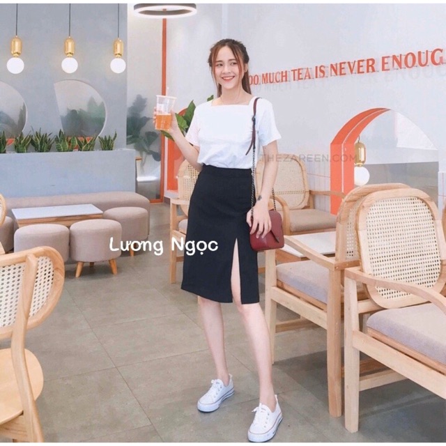 Chân váy chữ A xẻ trước | BigBuy360 - bigbuy360.vn