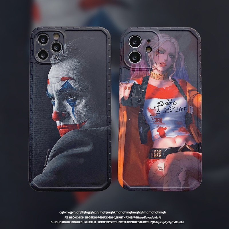 Ốp điện thoại mềm nhám hình Harley Quinn joker bảo vệ ống kính cho iPhone 12 11 12 Pro Max Xs Max XR 7 8Plus