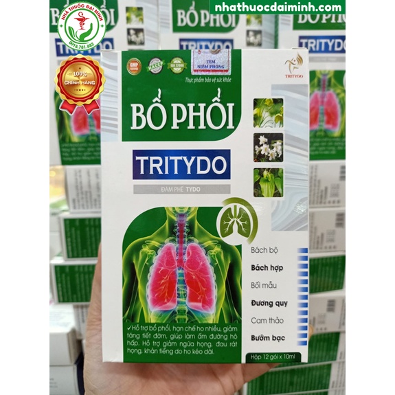 Bổ Phổi Tritydo Hộp 12 Gói- Hỗ Trợ Bổ Phổi, Giảm Ho, Hạn Chế Tăng Tiết Đờm