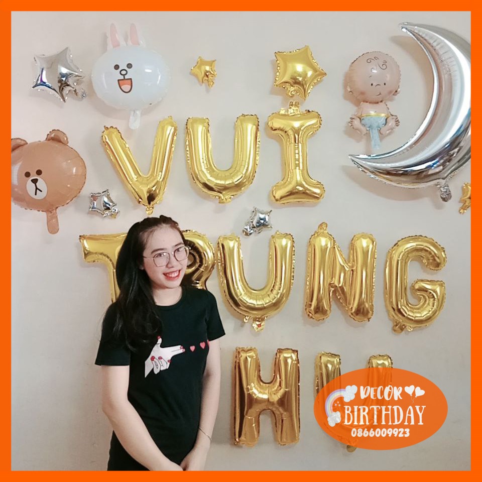 Trang Trí Trung Thu Cùng BirthdayDecor, VUI TRUNG THU Đầy Đủ Như Hình Tặng Kèm Đồ Bơm Băng Dính Bóng