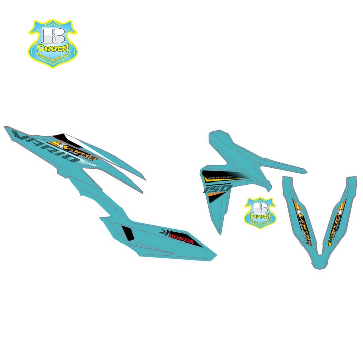 ( Quí khách vui lòng mang ra tiệm cho thợ dán ) Tem vario 150 xanh ngọc Bi decal