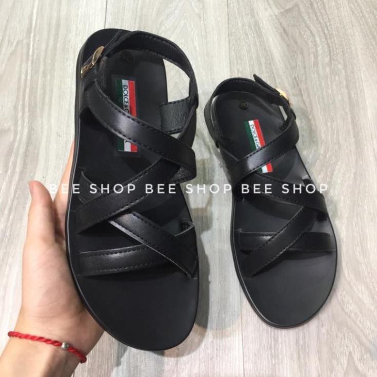 Dép quai hậu DG da bò đế cao su - Dép sandal DG nam - Dép xỏ ngón - Bee Shop -az1