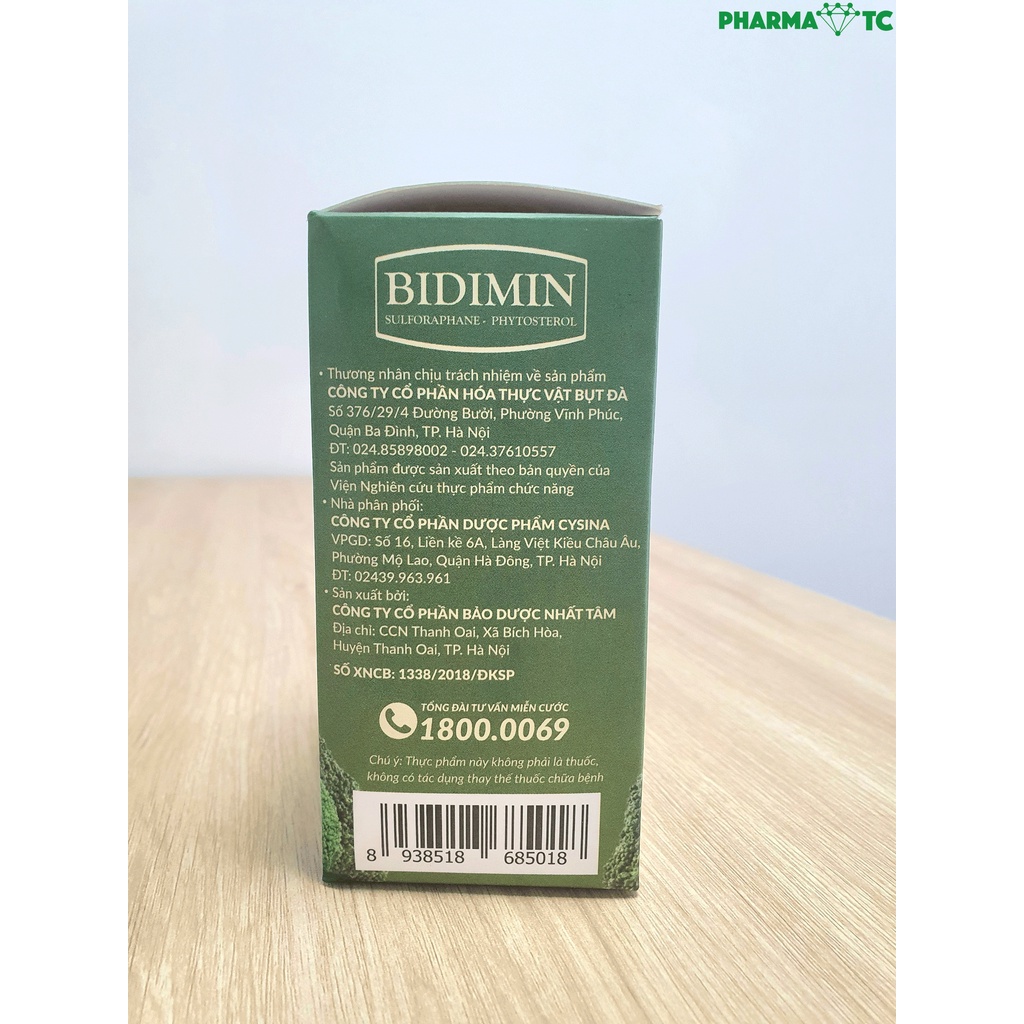 Viên tiểu đêm Bidimin, bổ thận, giảm tiểu buốt, giảm tiến triển u tiền liệt tuyến - Hộp 20 viên, 60 viên - PharmaOTC