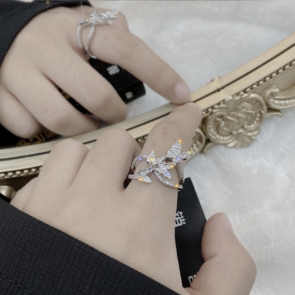 Nhẫn Hở Hình Bướm Đính Đá Sang Trọng Thời Trang Cho Nữ 23532