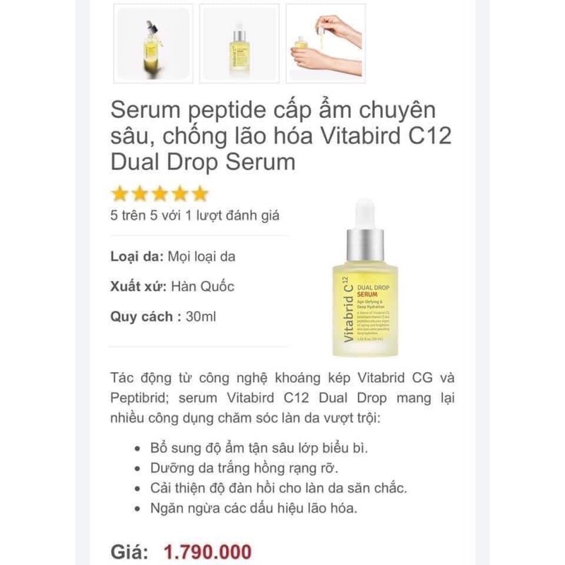 Serum Lanc c12 chống lão hóa cấp ẩm chuyên sâu