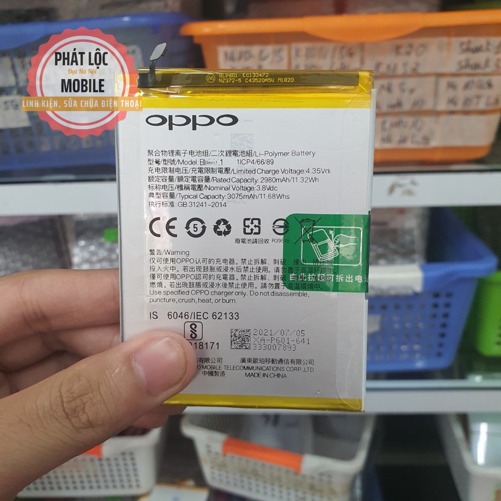 Pin Oppo F3/ F5 zin chính hãng 3200mAh bảo hành 6 tháng/ Mã pin BLP623